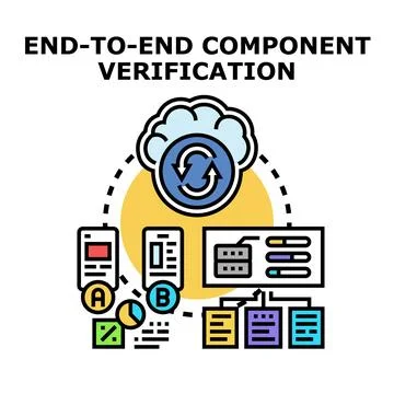 End to end component verification process Stock-Illustration