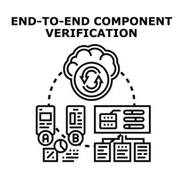 End to end component verification process イラスト素材