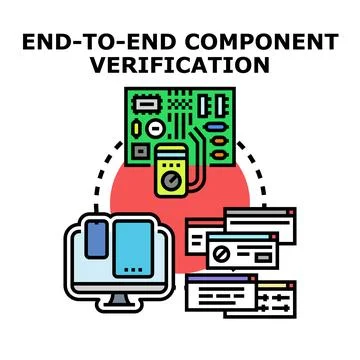 End to end component verification testing process Stock Illustration