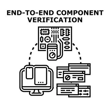 End to end component verification testing process Stock Illustration
