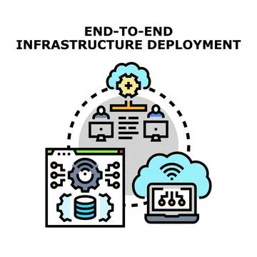 End to end infrastructure deployment concept managing it イラスト素材