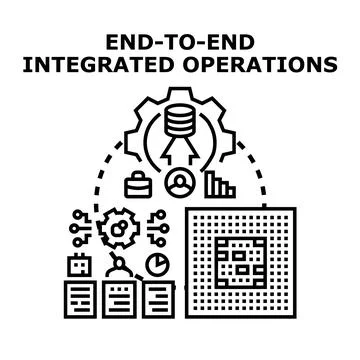 End to end integrated operations strategy conceptual design Stock Illustration