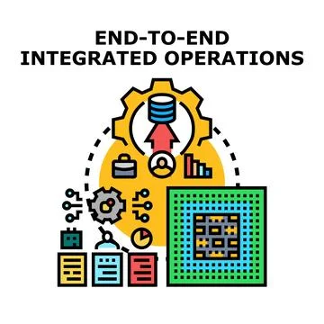 End to end integrated operations strategy conceptual design Stock Illustration