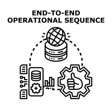 End to end operational sequence process illustration Illustrazione stock
