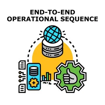 End to end operational sequence process illustration Stock Illustration