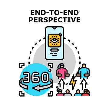 End to end perspective visualizing business operations process Stock Illustration