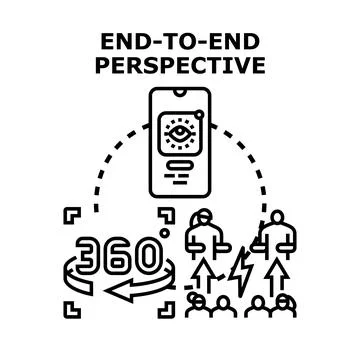 End to end perspective visualizing business operations process 스톡 일러스트