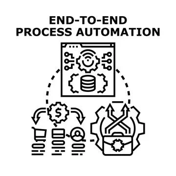 End to end process automation business cycle Stockillustratie
