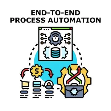 End to end process automation business cycle Stock-Illustration