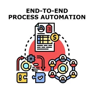 End to end process automation vector idea concept Stock Illustration
