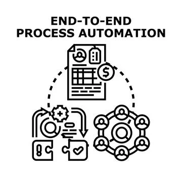 End to end process automation vector idea concept Stock Illustration