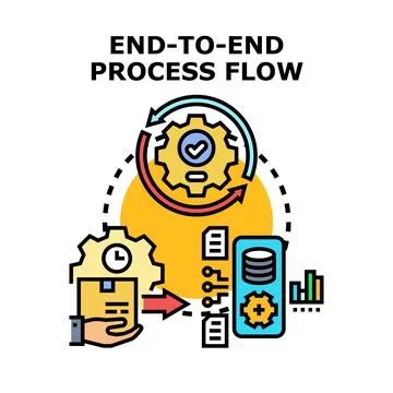 End to end process flow optimizing business workflow Stock Illustration