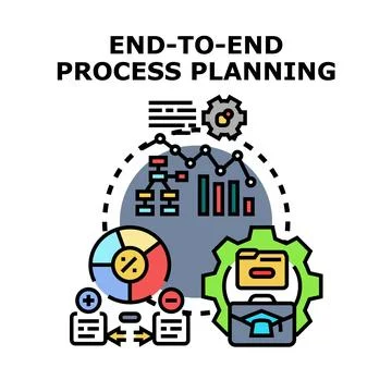 End to end process planning and optimization strategy Stock Illustration