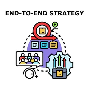 End to end strategy developing business solutions Stock Illustration