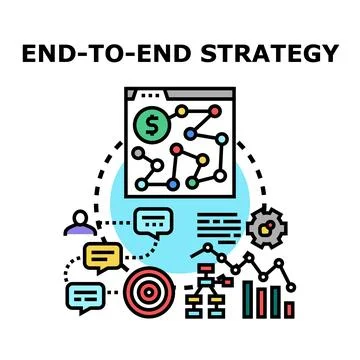 End to end strategy developing business process and managing tasks イラスト素材