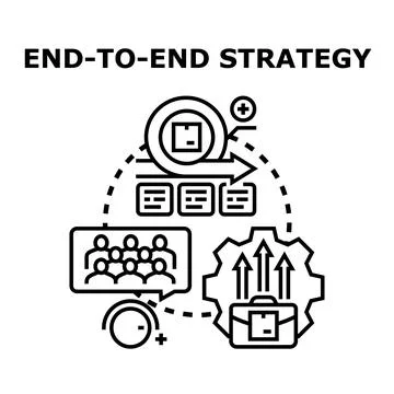 End to end strategy developing business solutions Stock Illustration