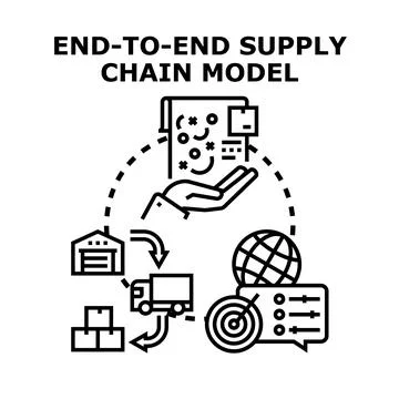 End to end supply chain model vector illustration Stock Illustration