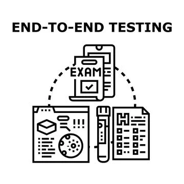 End to end testing process for digital system development Illustrazione stock