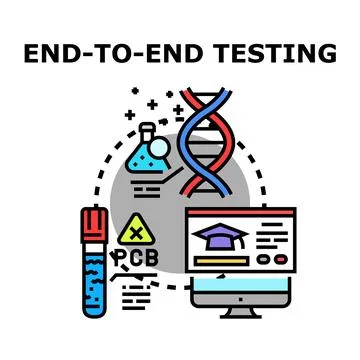 End to end testing process vector icon concept 库存插图