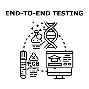 End to end testing process vector icon concept Stockillustratie