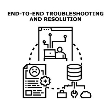 End to end troubleshooting and resolution process イラスト素材