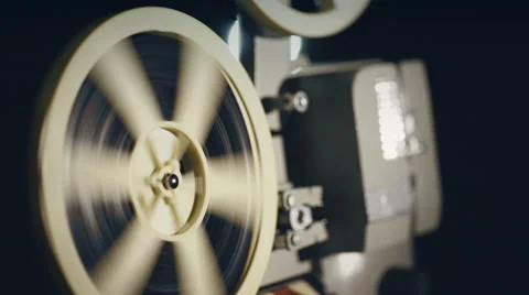 The end of the film, old movie projector, Stock Video