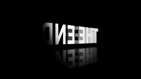 The End finish finale text 3D shiny silver chrome writing letter block Video stock 281180843