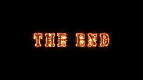 The end flame Text animation. fire and flames Typography animation Video stock 269414973