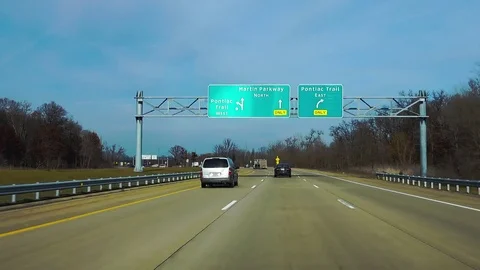 End of the freeway ahead signs Stock Footage 72392722