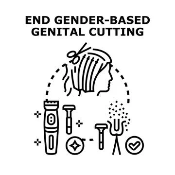 End gender based genital cutting vector icon Stock Illustration