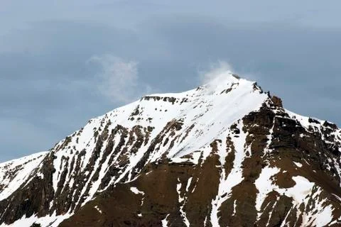 The end of a glacier in the Arctic Circle. Stock Photos