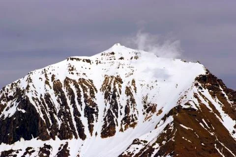 The end of a glacier in the Arctic Circle. Stock Photos