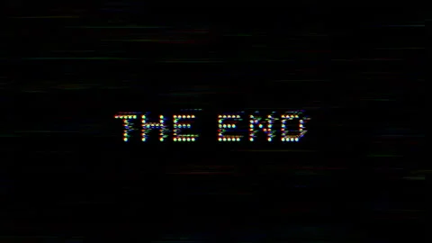 End glitch dramatic visuals with captivating glitch effects. Stock Footage 313388008