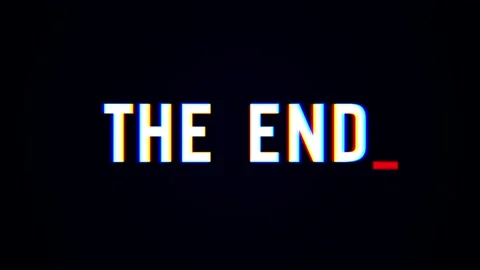 The End Glitch Text Animation with RGB Split Effect Stock Footage 319059486