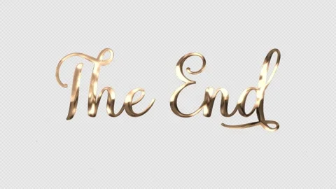 The End gold text animation with gold and silver. Classic and elegant. Stock Footage 313816546