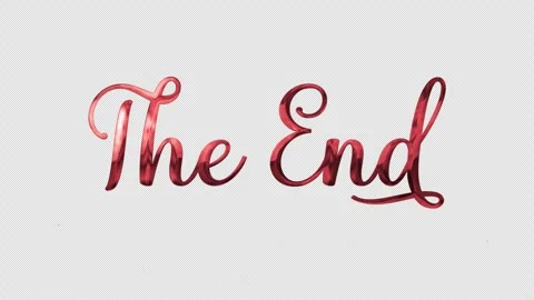 The End gold text animation with red, green, blue colors. Classic and elegant Stock Footage 313816561