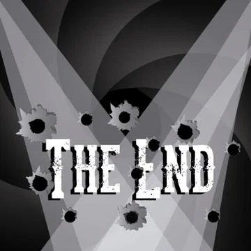 The end label over black background vector illustration 스톡 일러스트