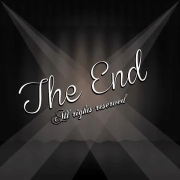 The end label over black background vector illustration 스톡 일러스트