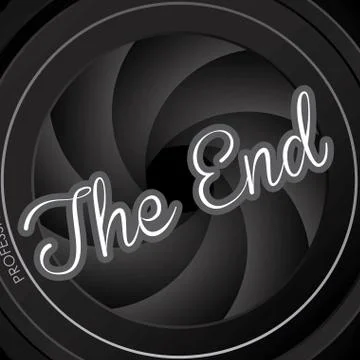 The end label over black background vector illustration 스톡 일러스트
