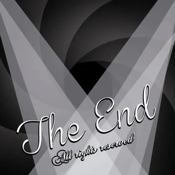 The end label over black background vector illustration 스톡 일러스트