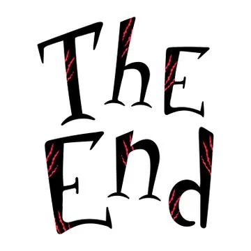 The end lettering. Beast scratch hand drawn quote Stock Illustration