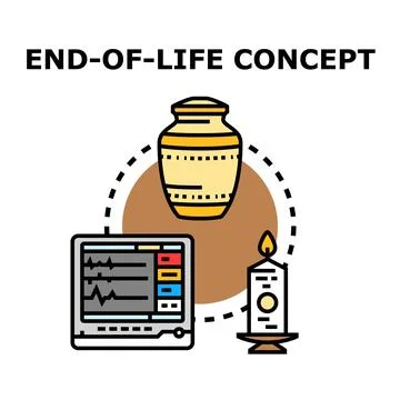End of life concept representing death and remembrance Stock Illustration
