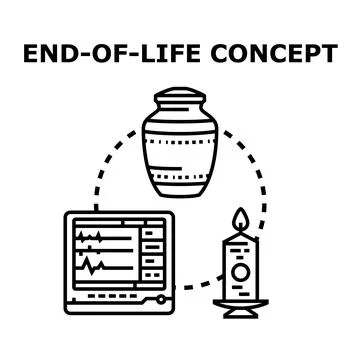 End of life concept representing death and remembrance Stock Illustration