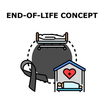 End of life concept symbolizing palliative care and grief Stock Illustration