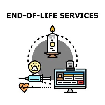 End of life services concept depicting care and remembrance Stock Illustration