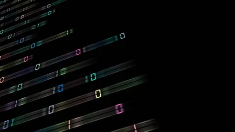 The end of the line of code. the pattern of multicolored rays transmit a binary Stock Footage 85633613