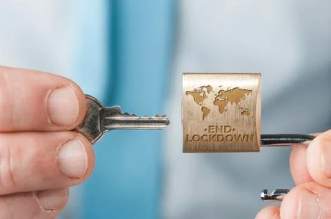 End of lockdown due to covid-19 concept image Stock Photos