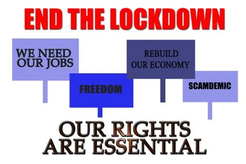 End the lockdown protest during coronavirus pandemic Stock Illustration