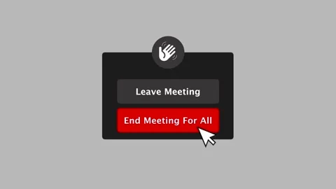End Meeting Button Animation on Computer Screen Video Call Interface Concept 스톡 동영상 336387612