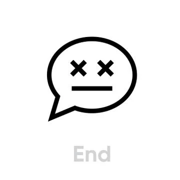 End message chat icon. Editable Vector Stroke. Stock Illustration